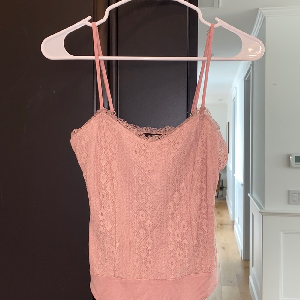 Pink lace bodysuit
